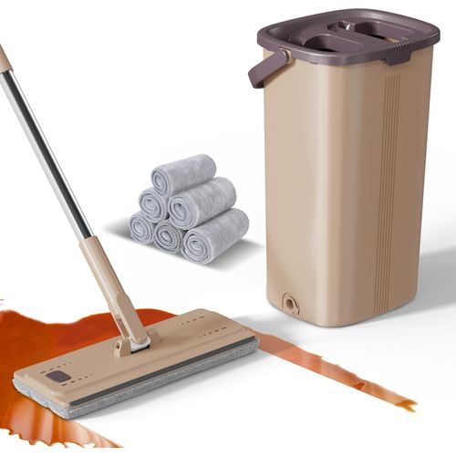 Wischsystem - Wischset - Wischsystem mit Wringfunktion - Wischmopp mit Eimer - Wischen