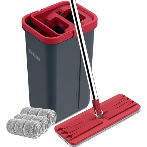 Wischsystem - Wischset - Wischsystem mit Wringmechanismus - Wischmopp mit Eimer - Wischen