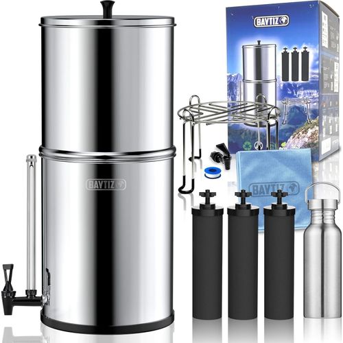 Wasserfilter mit Schwerkraft 8,5 Liter – Wasserfilter für Leitungs- und Regenwasser – Aktivkohlefilter für Camping und Survival – Filterwasserbrunnen