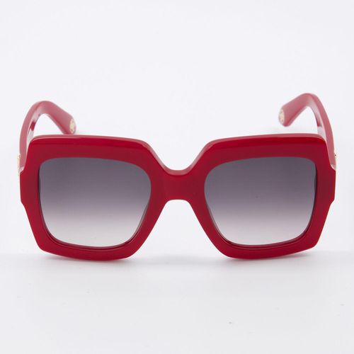 Rote eckige Sonnenbrille mit Logo-Details Image