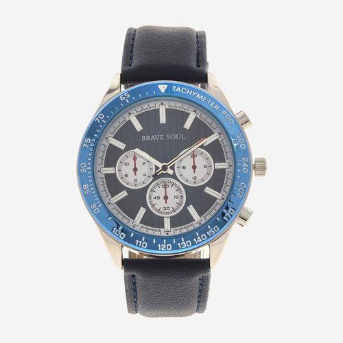 Blaue Armbanduhr mit Tachymeter