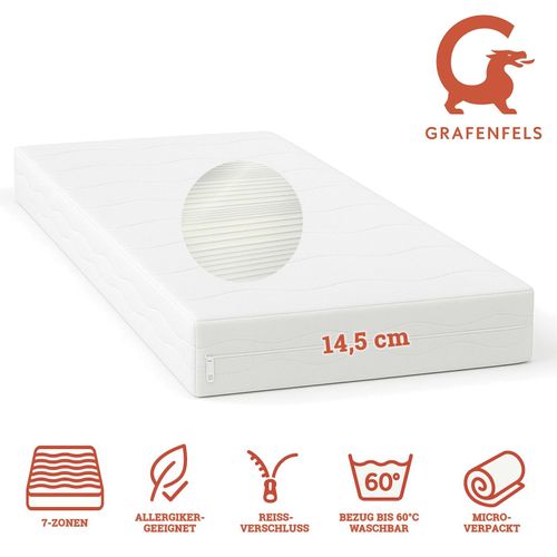 Grafenfels Matratze Silber 90x200 fest 14,5cm hoch 7-Zonen