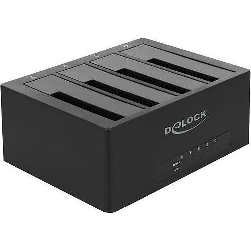 Delock USB Type-C Docking Station for 4 x SATA HDD / SSD - HDD-Dockingstation Schächte: 4 - 2,5" / 3,5" gemeinsam genutzt (6,4 cm/8,9 cm gemeinsam genutzt)