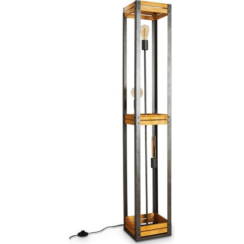 Volpi »Volpi« Stehleuchte aus Metall/Holz in Silber/Braun