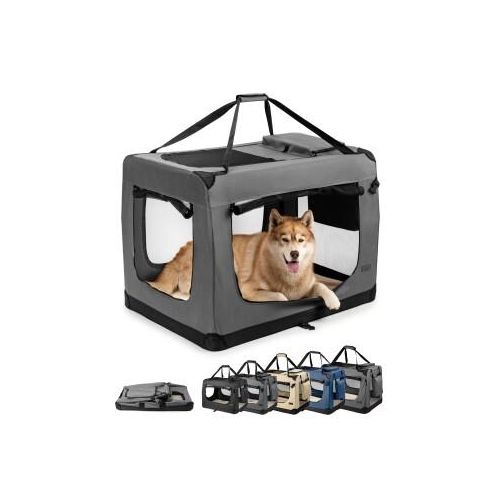 Lionto Hundetransportbox - faltbar - grau XXXL