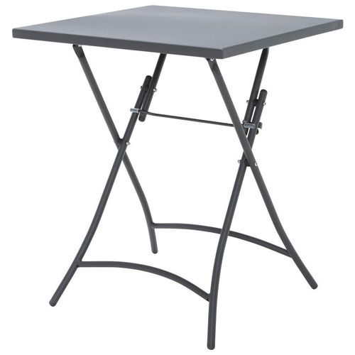 Ambia Garden Gartenklapptisch , Anthrazit , Metall , quadratisch , Rundrohr, X-Form , 60x72x60 cm , klappbar , Balkonmöbel, Balkontische