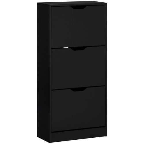 Livetastic Schuhkipper , Schwarz , Holzwerkstoff , 55x117x23.5 cm , Garderobe, Schuhaufbewahrung, Schuhkipper