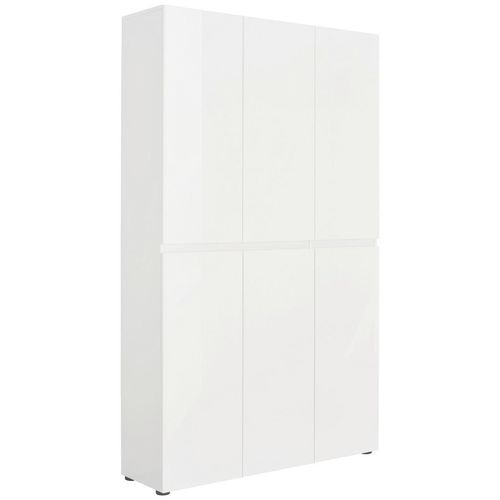 Schuhschrank , Weiß , Holzwerkstoff , 20 Fächer , 120x200x34 cm , Garderobe, Schuhaufbewahrung, Schuhschränke