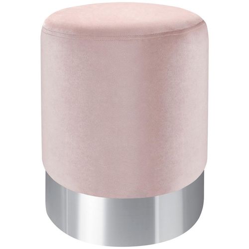 Xora Hocker, Rosa, Chrom, Metall, Textil, rund, 35x42x35 cm, Stoffauswahl, Wohnzimmer, Hocker, Sitzhocker