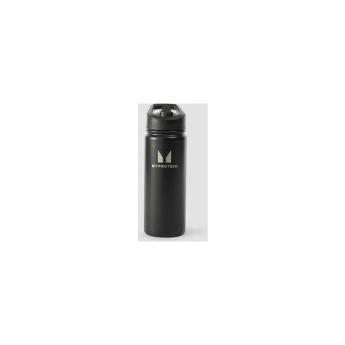 Myprotein Flip-Trinkhalmflasche aus recyceltem Metall, 500 ml – Schwarz