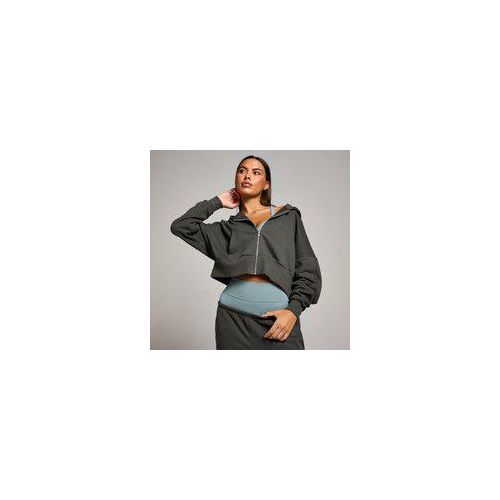 MP Damen Tempo Crop-Kapuzenpulli mit Durchgehendem Reißverschluss – Nachtgrau - XL Image