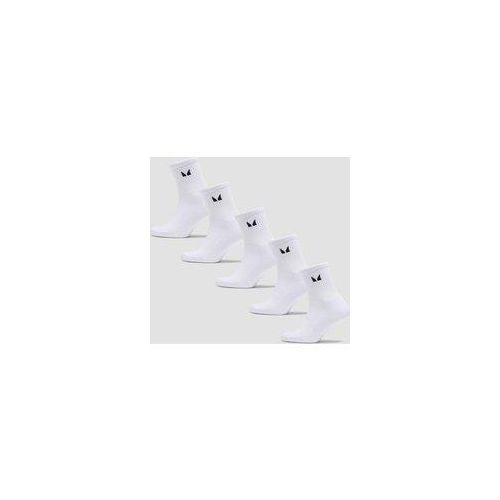 MP Unisex Crew Socks (5 Pack) - White - UK 6-8 Image