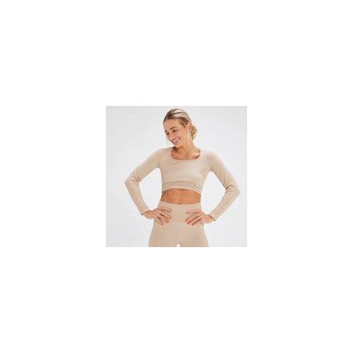 MP x Tatiana Nahtloses Croptop mit langen Ärmeln – Creme - XS
