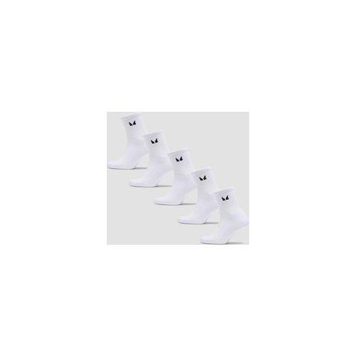 MP Unisex Crew Socks (5 Pack) - White - UK 9-11