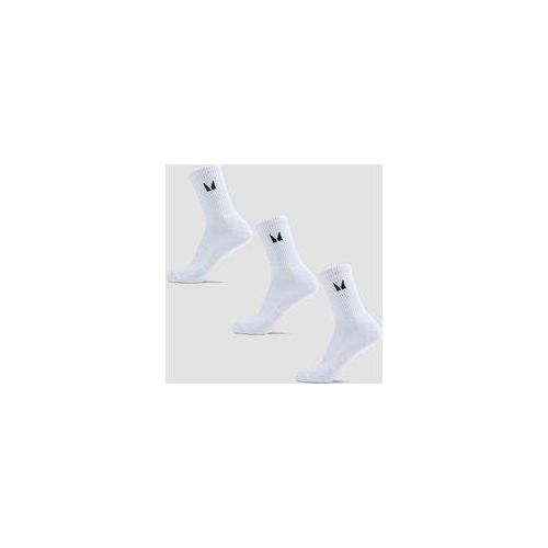 MP Unisex Crew Socks (3 Pack) - White - UK 12-14