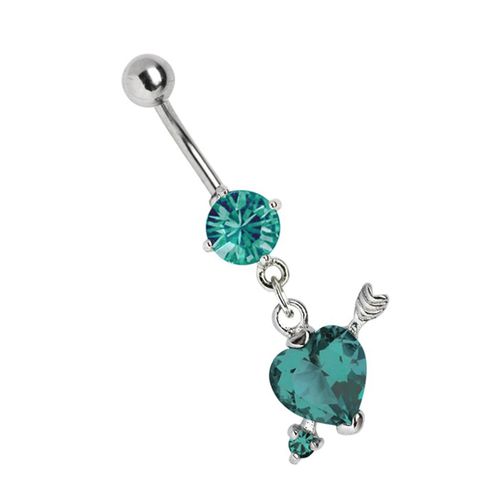 Bauchnabelpiercing ADELIA´S "Piercing Piercing Bauchnabelpiercing", Damen, Gr. onesize, blau (türkis), Titan, Piercings