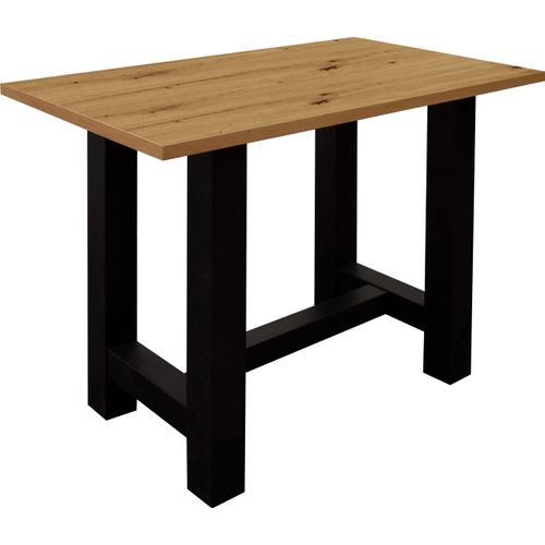 Bartisch MÄUSBACHER, schwarz (schwarzstahl, asteichefarben, schwarzstahl), B:160cm H:105cm T:70cm, Tische, Bartisch, Gestell in U-Form (Breite 120, 140 oder 160 cm)