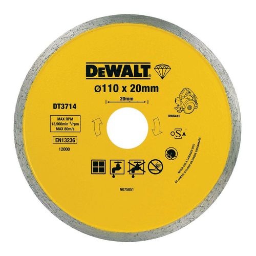 DEWALT Diamanttrennscheibe DWC410 Fliesen 110 mm DT3714-QZ)