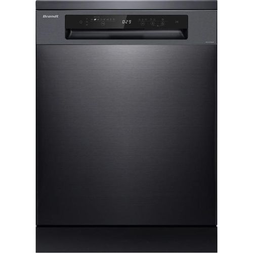 Geschirrspüler, 60 cm breit, 14 maßgedecke, 42 db, schwarz - Brandt BCF422DQD