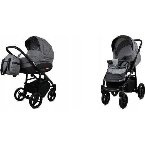 BabyLux® Axel | 2in1 Kinderwagen Set | Grey Flex | Kombikinderwagen | Kinderwagenset