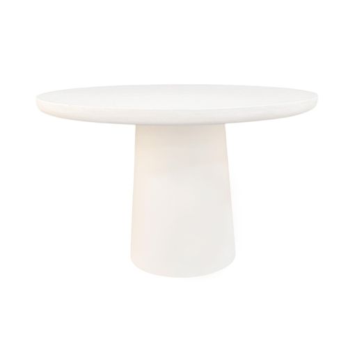 SIT Möbel Tisch Ø 120 cm | runde Tischplatte | Kalkputz naturweiß | B 120 x T 120 x H 77 cm | 14920-10 | Serie HOLVIK