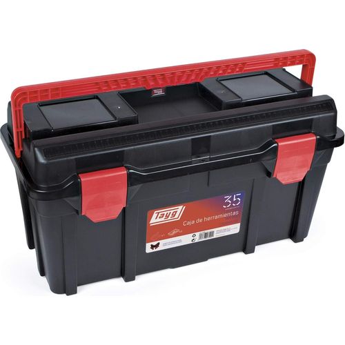 Kunststoffwerkzeugkiste mit Einsätzen - stapelbare Sortimentskiste (580 x 285 x 290 mm)