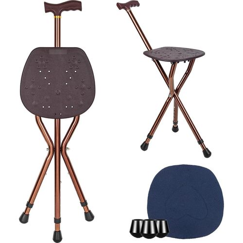 Wanderstock mit klappbarem Sitz - Klappbarer Wanderstock - Klappbarer Hocker