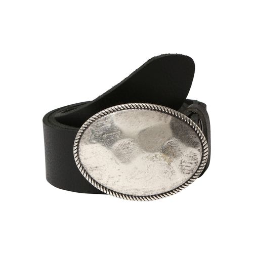 Ledergürtel RETTUNGSRING GÜRTEL, Damen, Gr. 80, schwarz, Leder, unifarben, Gürtel Ledergürtel, mit austauschbarer Schließe »Oval Matt Gehämmert«