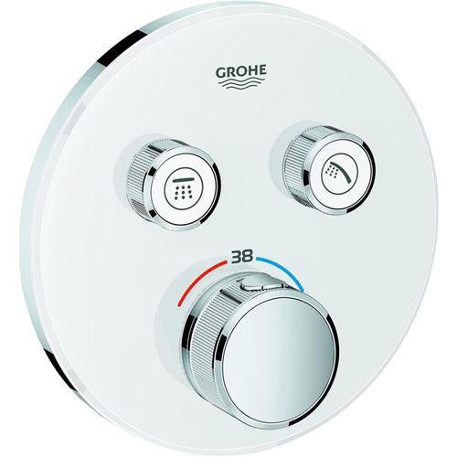 GROHE THERMOSTAT MIT 2 ABSPERRVENTILEN, Badewanne & Dusche, Drehventile, Metall, Weiß