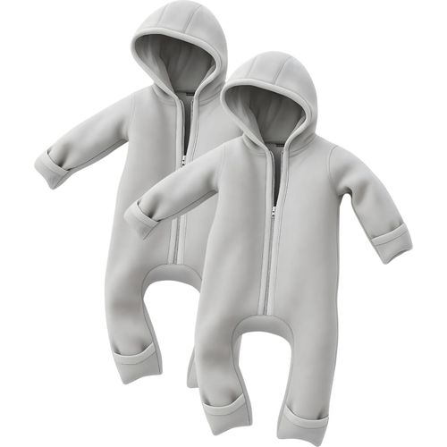 Walkoverall Bio-Schurwolle - Pastel Grau - 2er Set 86/92