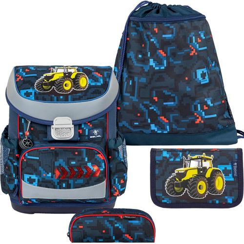 Belmil Schulranzen Set MINI FIT Pixel Trak (Motiv: Trecker) für Jungen ab 1. Klasse Grundschule Einschulung