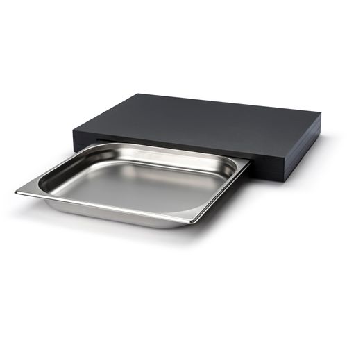 Schneidebrett CONTINENTA, schwarz, B:32,5cm H:5cm L:48cm, Kunststoff, Schneidebretter, mit Schublade, Duracore