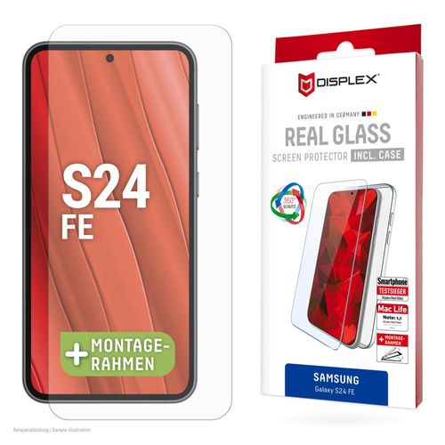 DISPLEX Displayschutzglas "Real Glass + Case", transparent, B:9,3cm H:1,9cm T:20mm, Displayfolien, Displayschutzfolie, Schutzfolie, Bildschirmschutz, kratz- & stoßfest