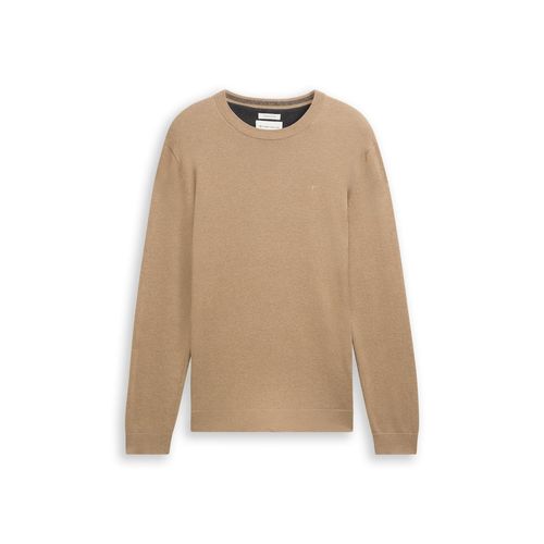 TOM TAILOR Herren Strickpullover aus Baumwolle, braun, Meliert, Gr. XXL Image