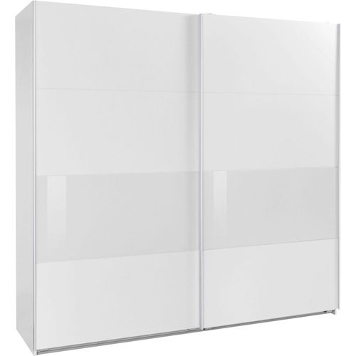 Schwebetürenschrank Bramfeld Kleiderschrank 225x64x236cm weiß (18837)