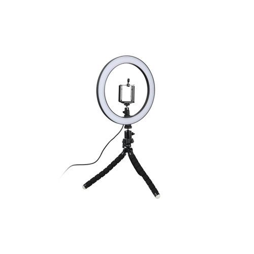 Selfie-Lampe/Ringlicht (26 cm) mit formbarem Stativ