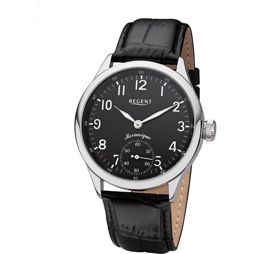 Regent Herren Uhr Lederarmband GM-2119 Lederband Armbanduhr Analog schwarz URGM2119