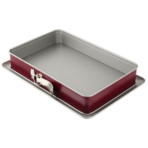 Springform DR. OETKER, rot, B:25cm L:38cm, Stahlblech, Küchenformen, antihaftbeschichtet, Maße 38 x 25 cm
