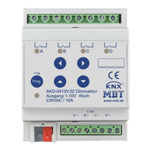MDT technologies Dimmaktor 4-fach 4TE REG 1-10V RGBW AKD-0410V.02)