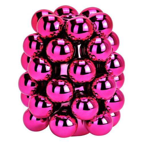 Vase , Pink , Keramik , 14.0x17.0x14.0 cm , Dekoration, Weihnachtsdekoration