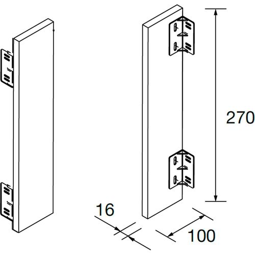 Leiste ALLIANCE 270 ANTHRAZITGRAU MATT 100 x 16 x 270 mm