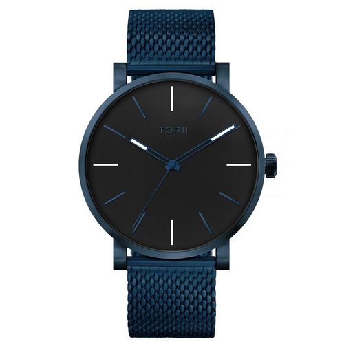 Herrenuhr TORII N45NG.BN klassisch in Marineblau zum Schwimmen.