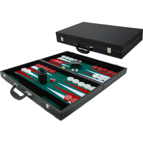 HOT Games Backgammonkoffer Schwarz/Grün Ingel.53x8