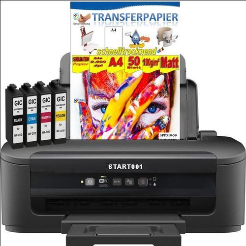 Start001 - A4 Sublimationsstarterpaket Start001 - alles drin um loszulegen - Drucker, Sublimationspatronen und Sublimationspapier