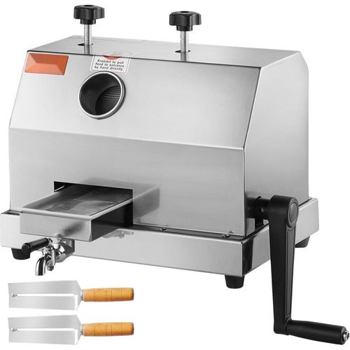 Zuckerrohr-Entsafter Deluxe - 110 lbs/h Kapazität - 3 Edelstahlwalzen - 2,4'' großer Einlass - Manuelle Zuckerrohr-Entsafter-Presse für Privat und Gewerbe.