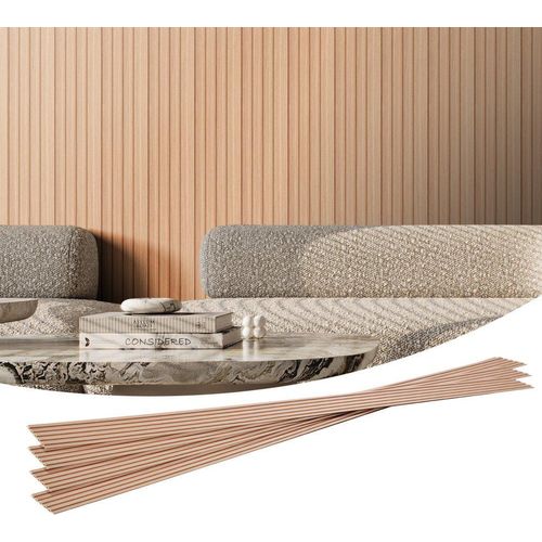 Akustikpaneele 8x - Wandpaneele Laminat 2450x166mm - Eschenholz Akustik-Wandverkleidung - Schallabsorber für Wohn- und Büroräume