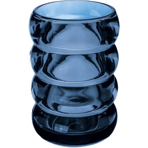 Zahnputzbecher KLEINE WOLKE "Verro", navy, B:7,6cm H:10,8cm L:7,6cm Ø:7,6cm, Glas, Zahnputzbecher