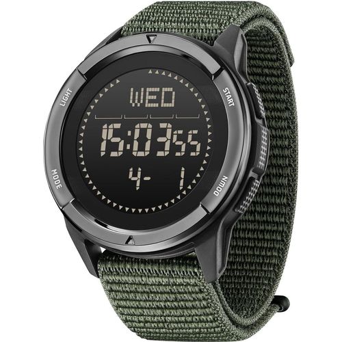 Militär Uhr Herren Digitaluhr: Kompass, Schrittzähler ohne App und Handy, Kalorienzähler, Outdoor Tactical Watch, 5 ATM Wasserdicht, Stoppuhr, Sport