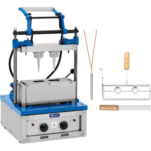 Royal Catering Waffeleisen für Eiswaffeln - 100 - 120 Waffeln/h - 74 x 124 mm -