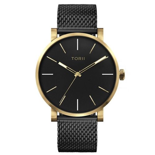 Herrenuhr TORII G45BG.BG, klassisch in schwarz, geeignet zum Schwimmen.